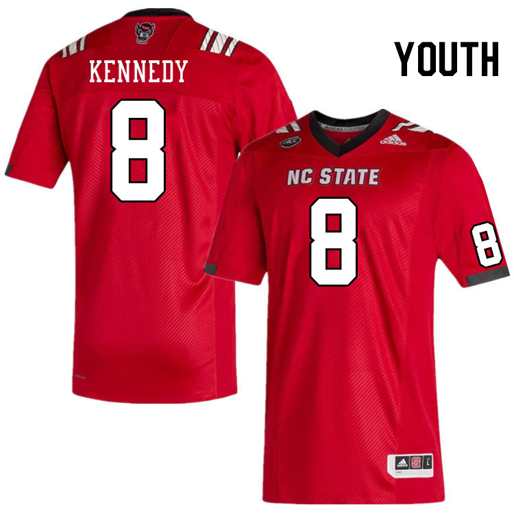 Youth #8 Robert Kennedy North Carolina State Wolfpacks College Football Jerseys Stitched-Red - Click Image to Close